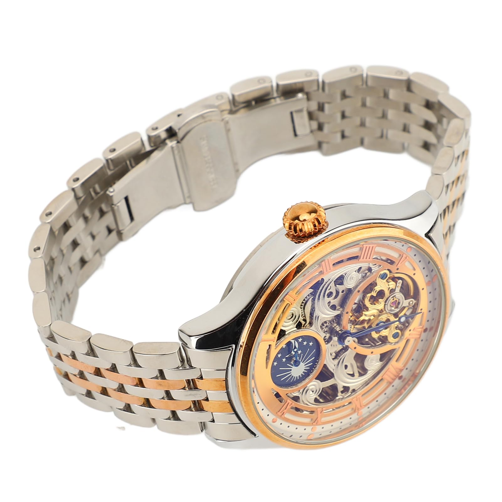 Mechanische Uhr mit Tourbillon, Luxuriöses Skelett-Design, Wasserdicht, für Herren, 40 Mm, Edelstahl