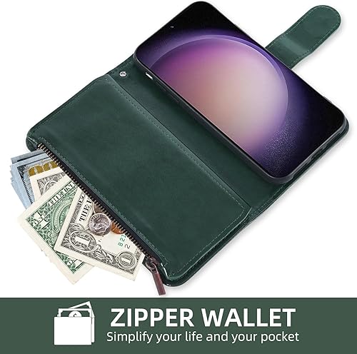 Miniatura 6 de Asuwish Funda para teléfono Samsung Galaxy S23 Plus S23+ 5G con protector de pantalla de vidrio templado y tarjetero abatible para tarjeta de