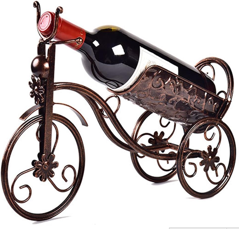 CdyBox Wrought Iron Wine Holder/Rack Bike Shape Tricycle Art Home Décor (Black)