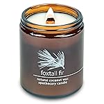 Hemlock Park Crackling Wood Wick Candle Handcrafted with Natural Coconut Wax (Standard 8 oz, Foxtail Fir)