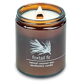 Hemlock Park Crackling Wood Wick Candle Handcrafted with Natural Coconut Wax (Standard 8 oz, Foxtail Fir)