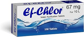 Ef-Chlor Water Purification Tablets 67 mg – 100 Tablets, Purifies 3.28 to 5.28 Gallons per Tablet, Ideal for Emergency Preparedness, Survival, Travel, Camping, and Outdoor Adventures