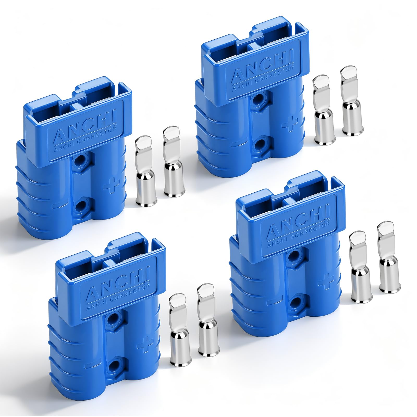 50Amp Power Connector Plug 50A Quick Connect Disconnect 600 V 2 Pairs(4pcs) for 50Amp Battery Connector(8AWG, Blue)