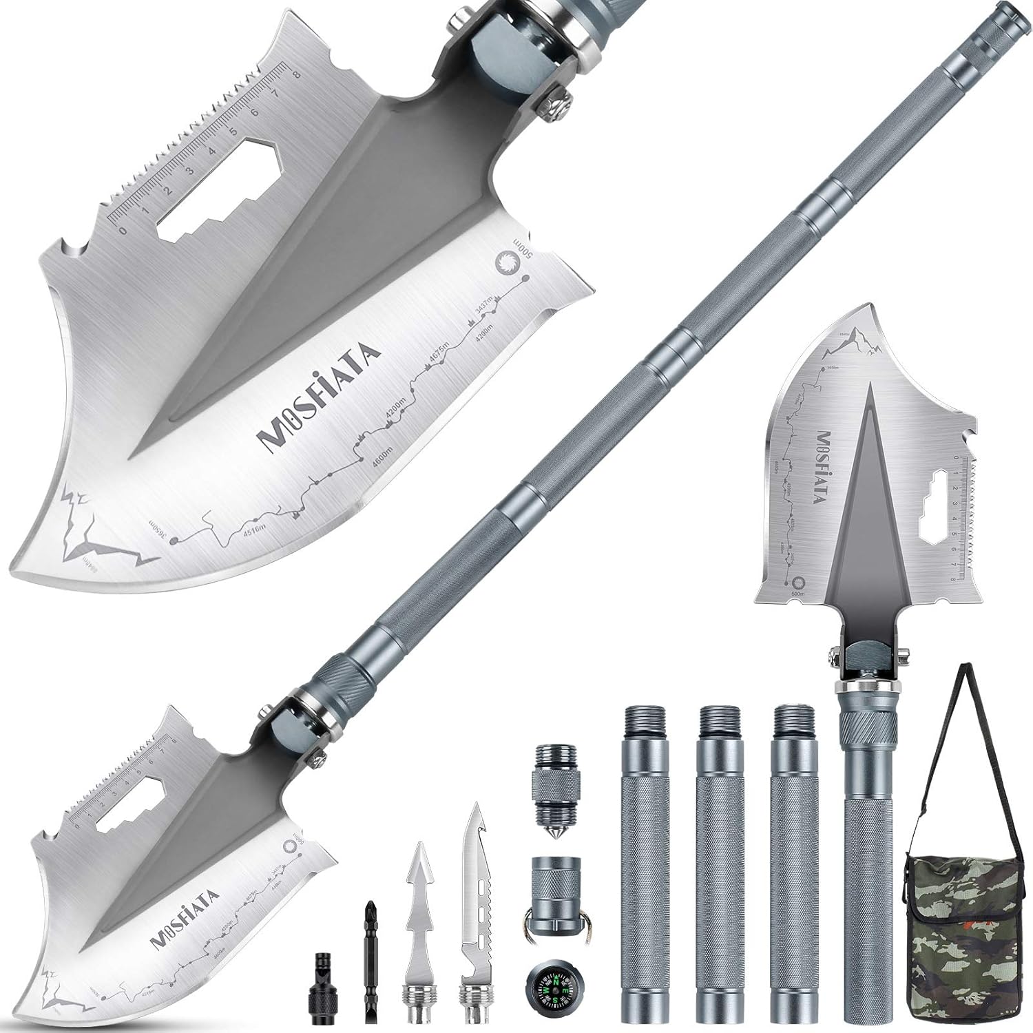 MOSFiATA Folding Camping Shovel, 40'' AxeType Multifunctional Military