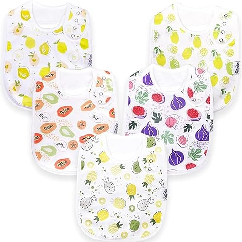 Miniatura 31 de Drool Bibs for Babies – Organic, Unisex, Soft Absorbent Teething Bibs with Adjustable Snaps Paquete de 10 baberos de dentición de moda,Paquete de 10