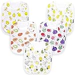 KiddyStar Organic Cotton Baby Bibs for Boys & Girls - Soft, Absorbent Teething & Drool Bibs - Adjustable Snaps for Toddlers