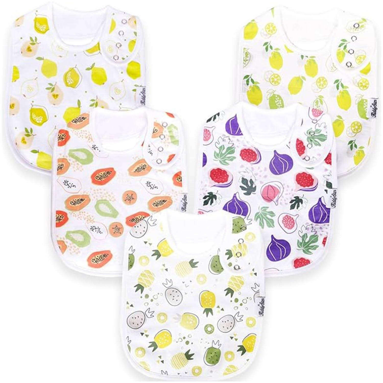 KiddyStar Organic Cotton Baby Bibs for Boys & Girls – Soft, Absorbent Teething & Drool Bibs - Adjustable Snaps for Toddlers