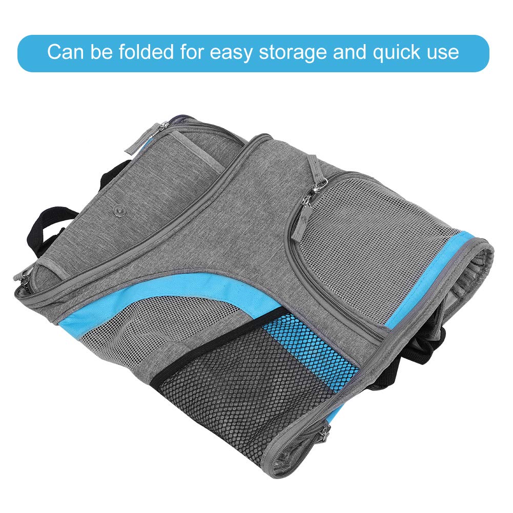 Umweltfreundlicher, atmungsaktiver Tiertransporter – Faltbarer Katzen-Tragetaschen-Rucksack für Outdoor-Reisen mit Mesh-Lüftung und Snacktaschen, zum Tragen über der Schulter oder
