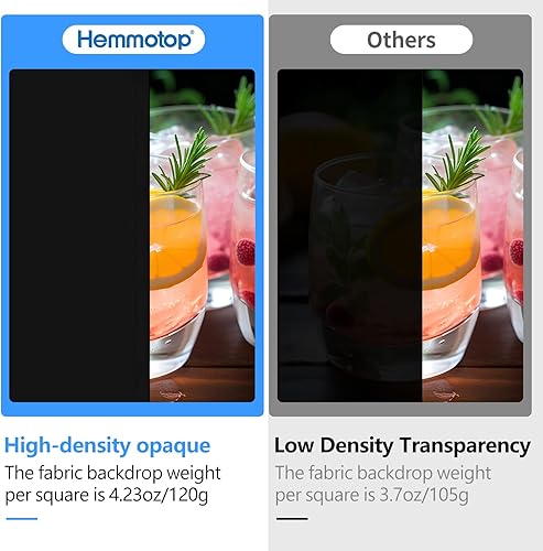 Miniatura 5 de Hemmotop Cortina de fondo negro de 8 x 10 pies para fotografía de fiesta, fondo negro, poliéster de alta densidad, color negro puro, telón de fondo