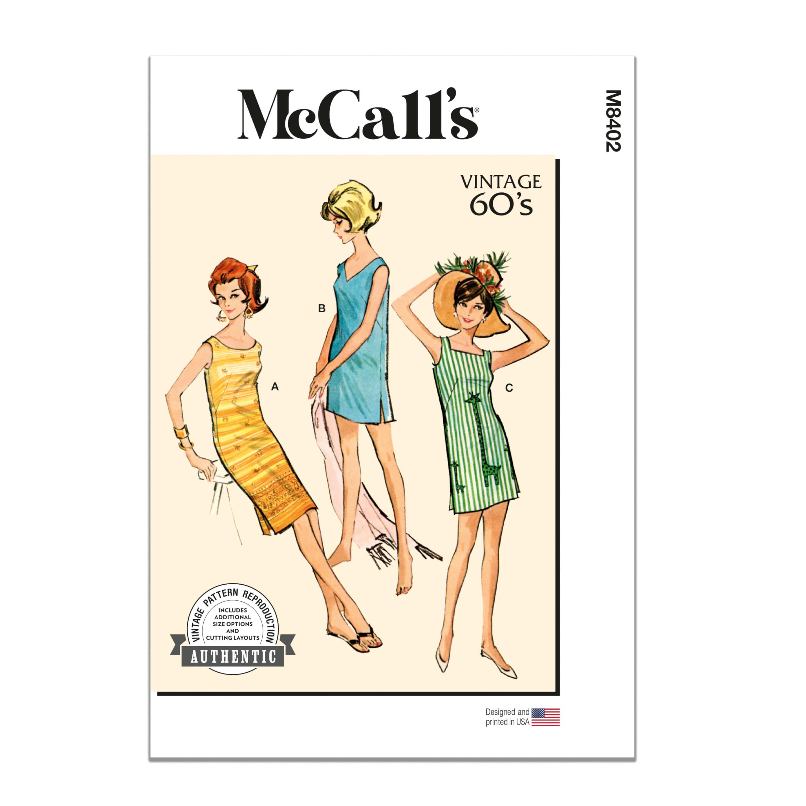 Amazon.com: McCall's M8402A Vintage 1960's Misses' Dresses