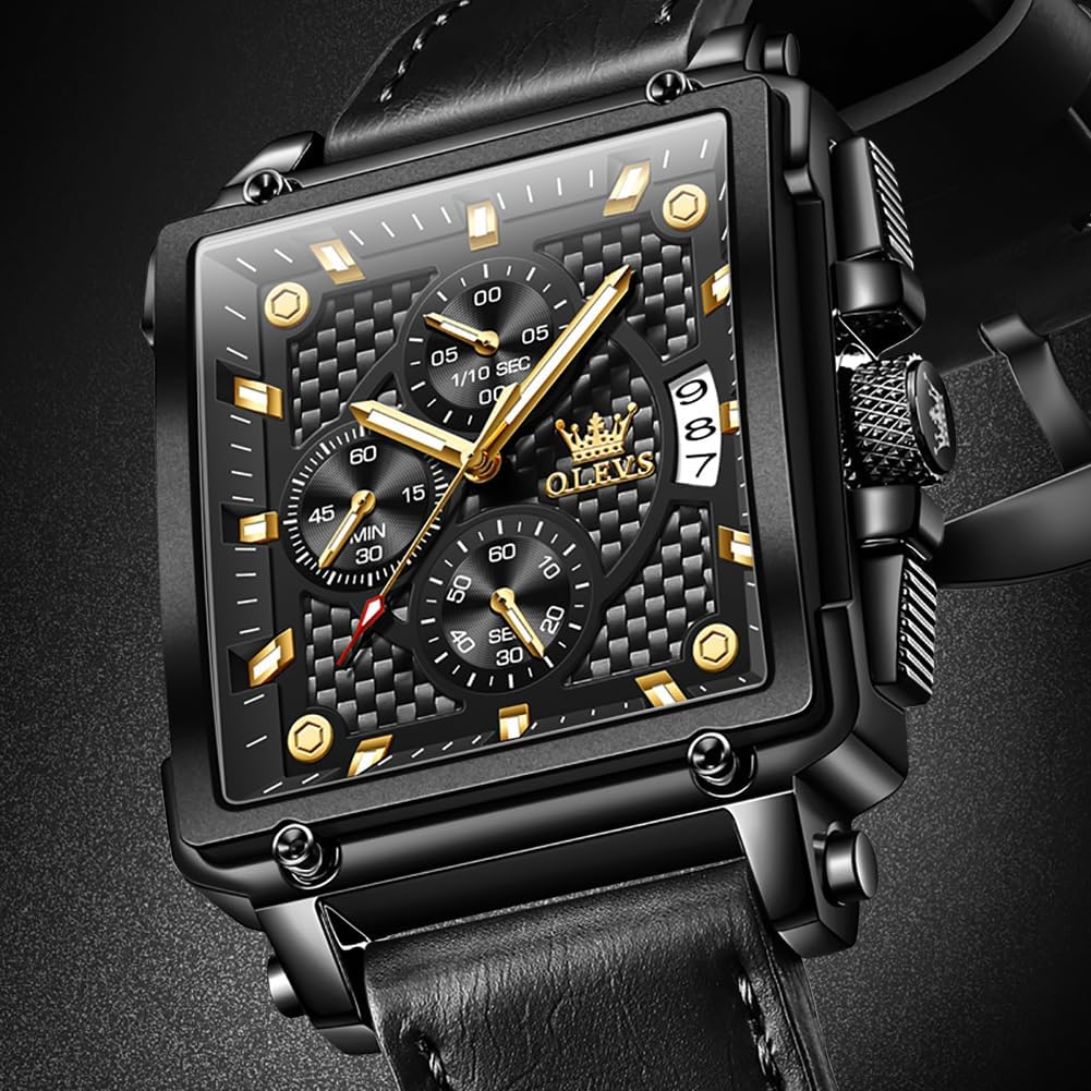 OLEVS Stylish Wrist Watch for Men,Silicone Strap Men Watches,Pro Diver Stainless Steel Chronograph Watch,Waterproof Date Dress Watch for Man,Large Face Male Watch - Image 3