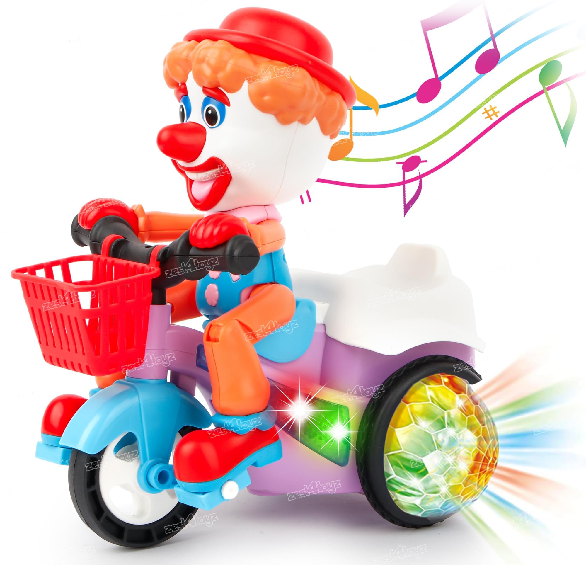Zest 4 Toyz Musical Toy for Kids 360 Degree Rotating Stunt Tricycle Joker Bump and Go Toy with 4D Lights Dancing Sound Toy Battery Operated Toy for 1 Year Old Kids Boys Girls -Multi Color (B0CNLJC2WC) Amazon Price History, Amazon Price Tracker