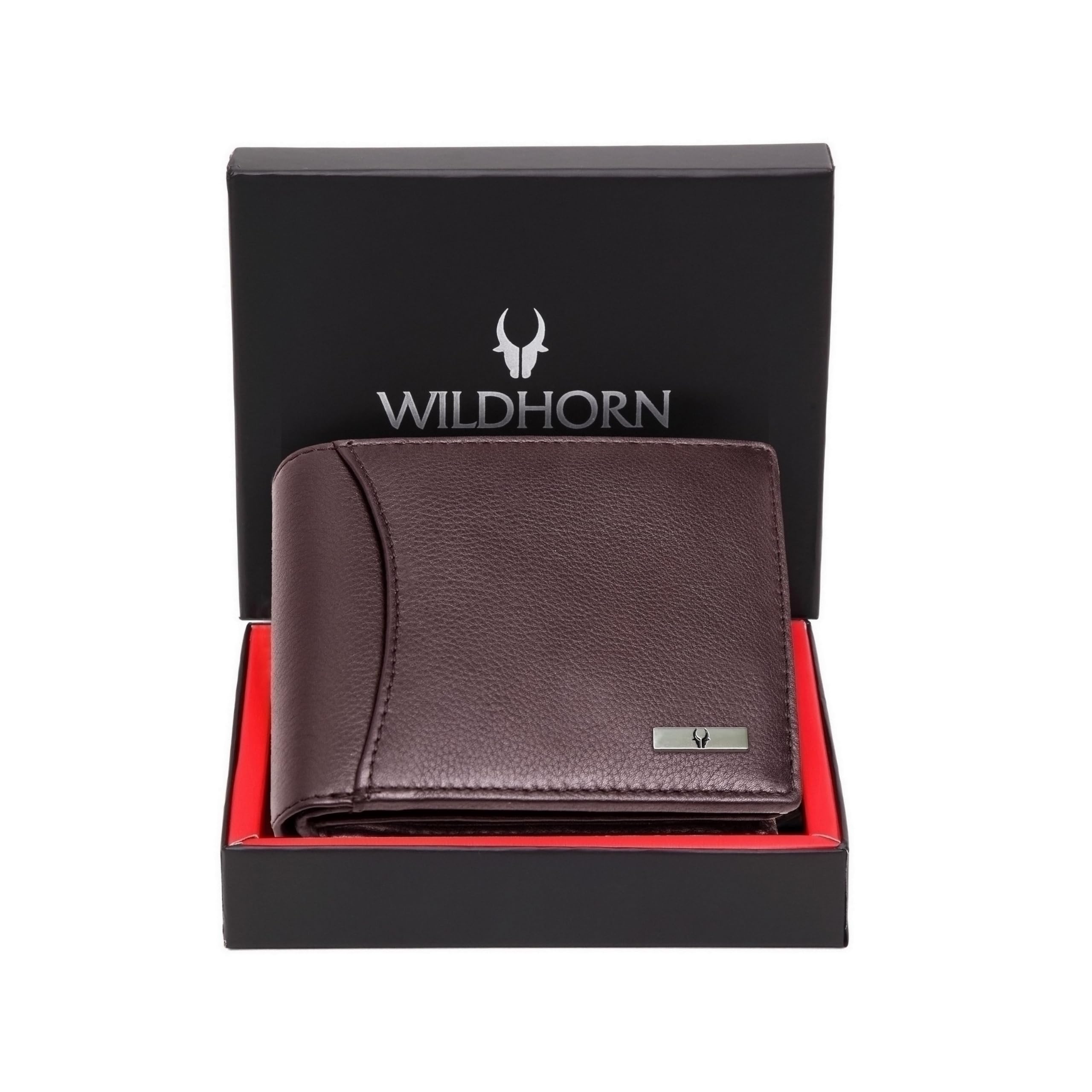 WildHornRfid Protected Leather Wallet For Men, Brown