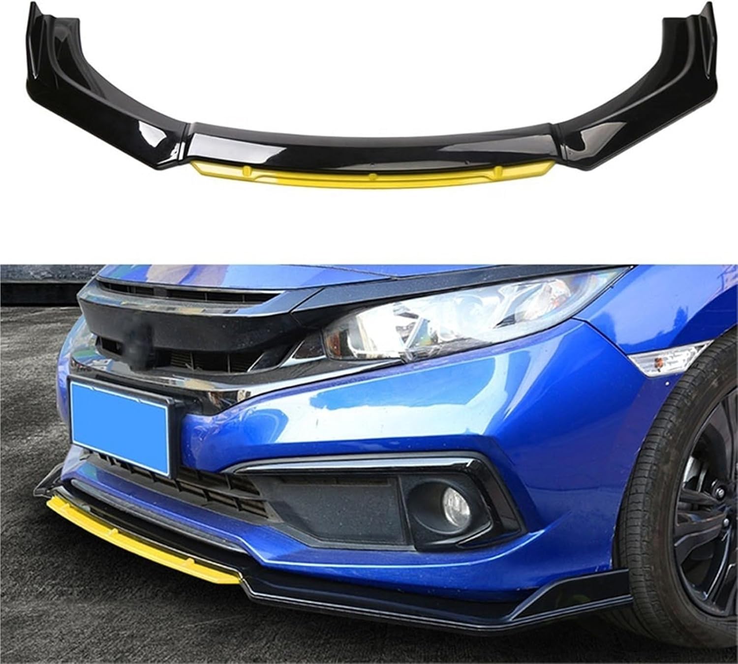 Car Universal Front Shovel Gloss Bumper Lip Body Kit Under Lips Diffuser Spoiler Accessories Auto Parts(Black)