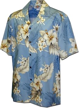 Pacific Legend Plumeria Hibiscus-Hawaiian Shirts-AMAZON3162BLUES