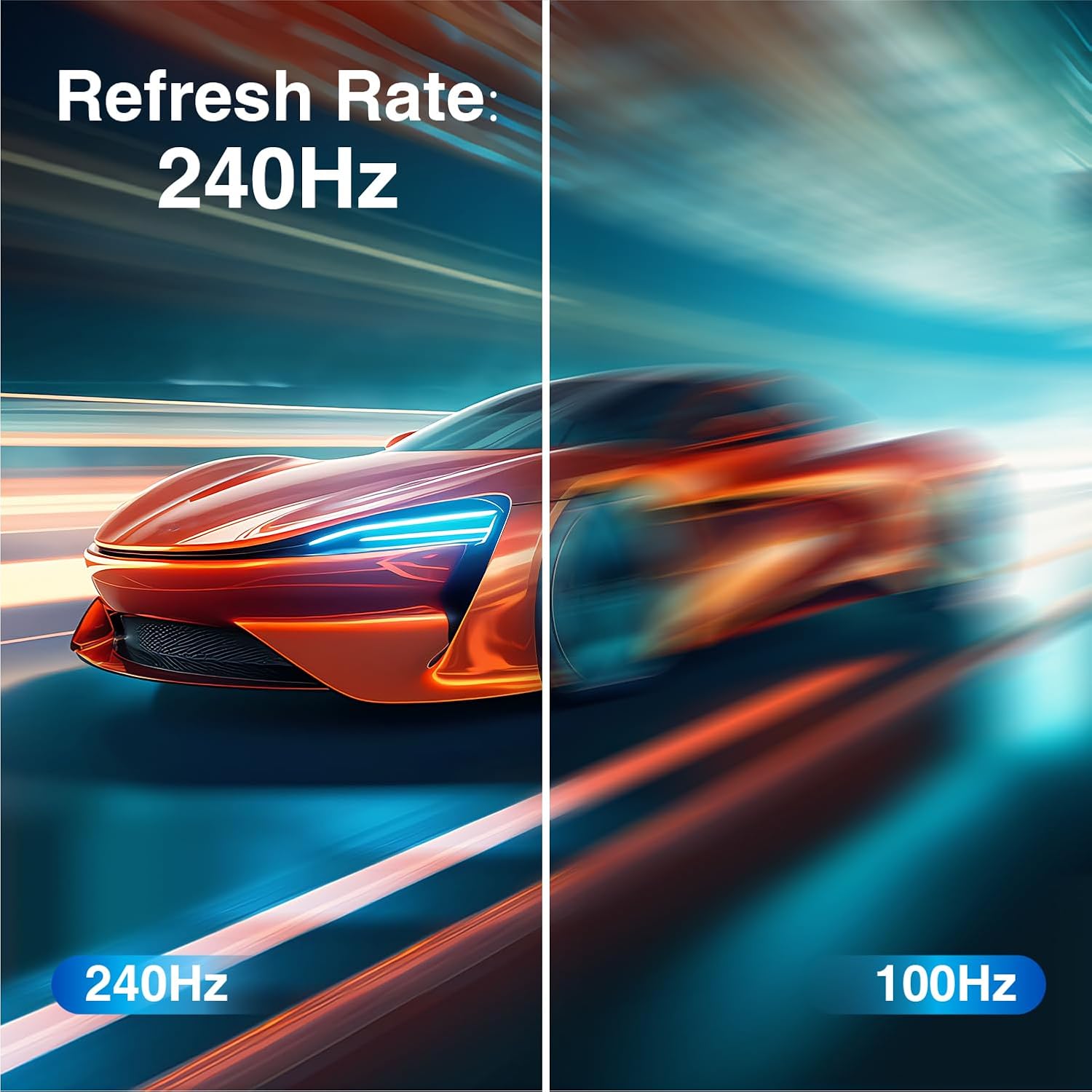 ArcticPro 24 inch Gaming Monitor 240Hz, FHD 1080p, IPS Panel, 1ms Response Time, Adaptive sync, PC Computer Monitor, 3-Sided Frameless, Ultra Slim, 120% sRGB, Bluelight Filter, HDMI & DP Ports,Black - Image 2