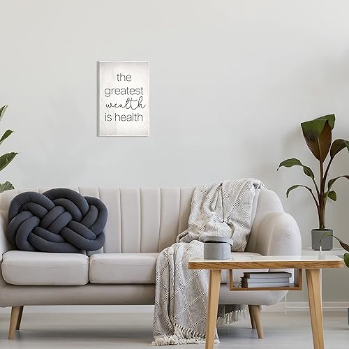 Miniatura 7 de Stupell Industries Greatest Wealth Is Health Phrase - Arte de pared de madera, diseño de Lil' Rue