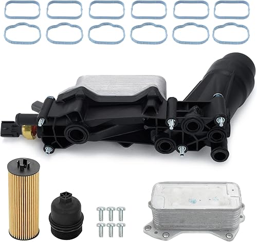 Miniatura 2 de MPLUS - Enfriador de aceite de motor y carcasa del filtro de aceite para Chrysler 2014-2017 200 V6 3.6L, 2014-2019 300 V6 3.6L, para Dodge 2014