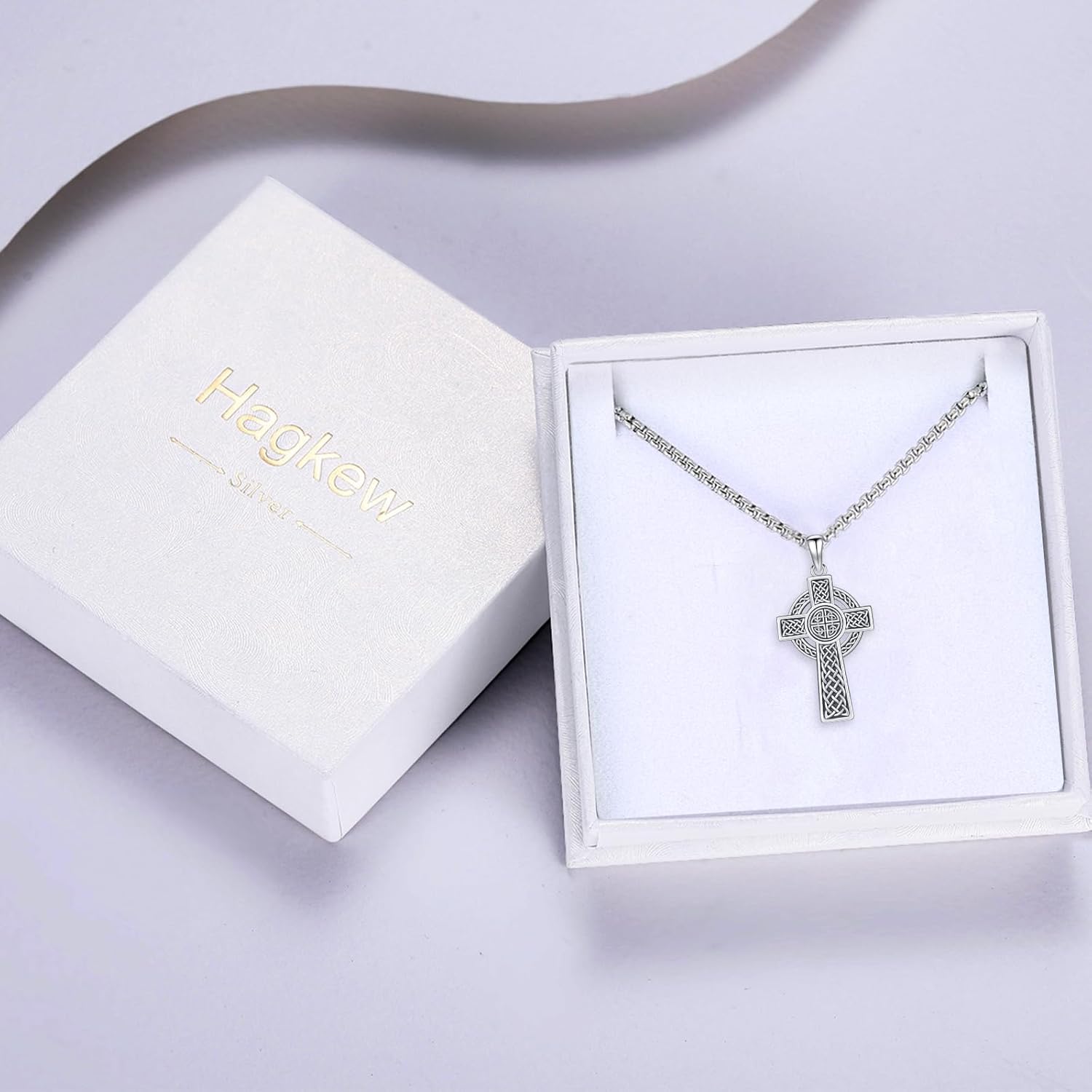 925 Sterling Silver Patron Saint Necklace Amulet Protection Pendant Religion Jewelry for Men Women With Stainless Steel Chain and Gifts Box - Image 5