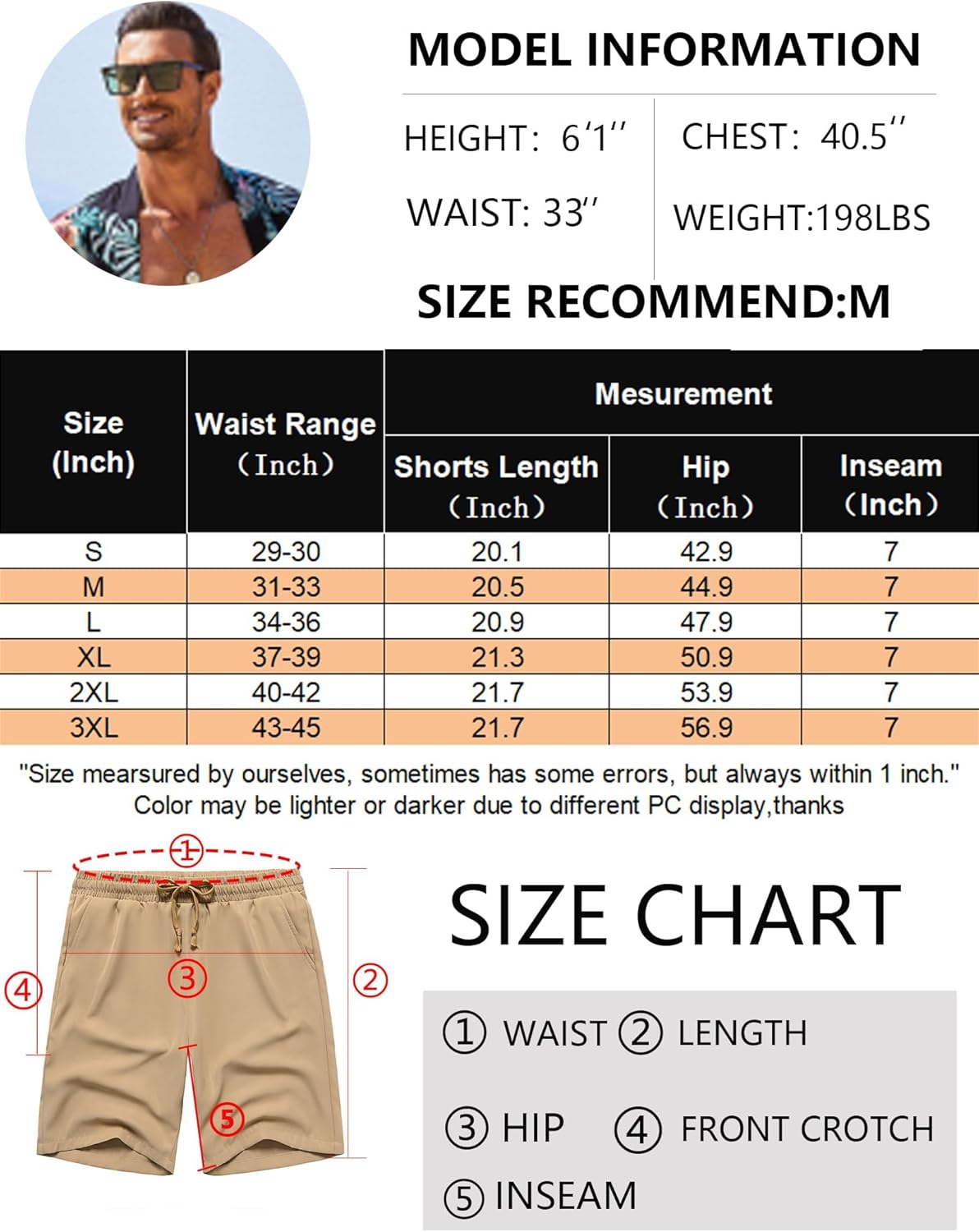 COOFANDY Men's Casual Drawstring Shorts Lightweight Elastic Waist Walking Shorts with Pockets - Image 7