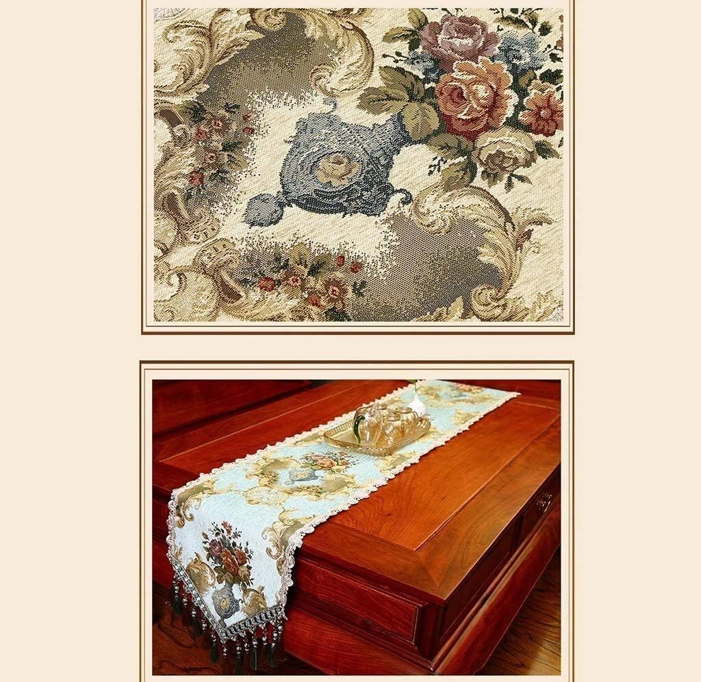 Handmade Simple Multiple Sizes Luxury Chenille Table Runner for Family Dinners Or Gatherings Dresser Scarves with Multi-Tassels Gourmet Dressing