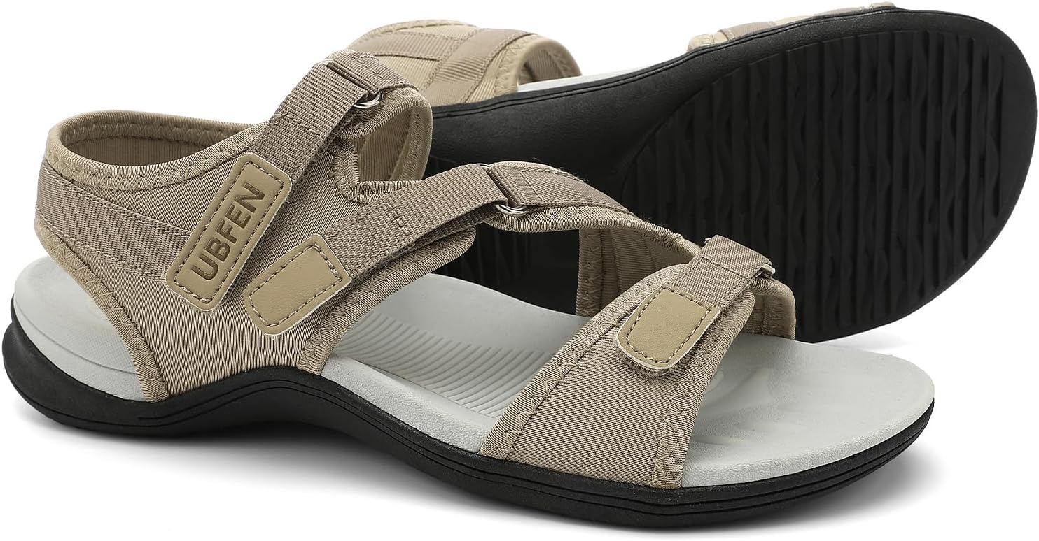 UBFEN Womens Hiking Comfortable Sport Walking Sandals Outdoor Athletic Water Sandals with Three Adjustable Straps