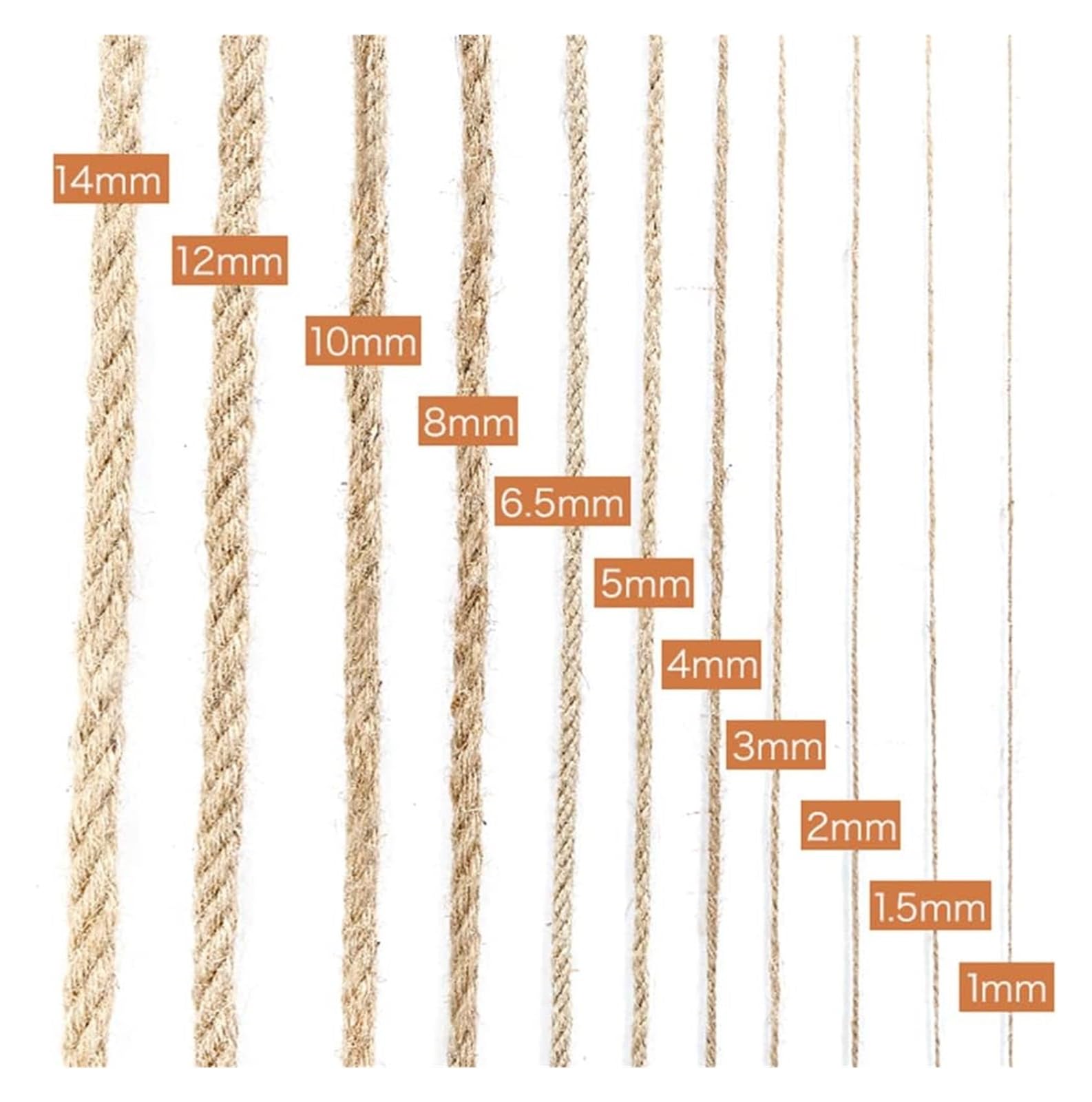 Cuerda, Cuerda de cáñamo Gruesa de 14/16/18/20MM, Cuerda de Manila Trenzada, decoración de jardín, Cuerda de cáñamo for Manualidades, Cuerda de Tira y afloja, Hilo for Equipaje(18MM 10M)