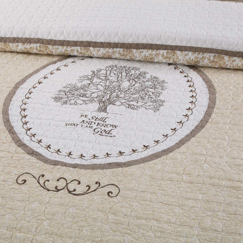 Patchwork 3 sztuki pikowana narzuta dwustronna bawełniana haftowana podwójna narzuta miękki patchworkowy koc patchworkowa kołdra narzuta z 2 poszewkami na poduszki 50x70cm (Size : 240X270cm)