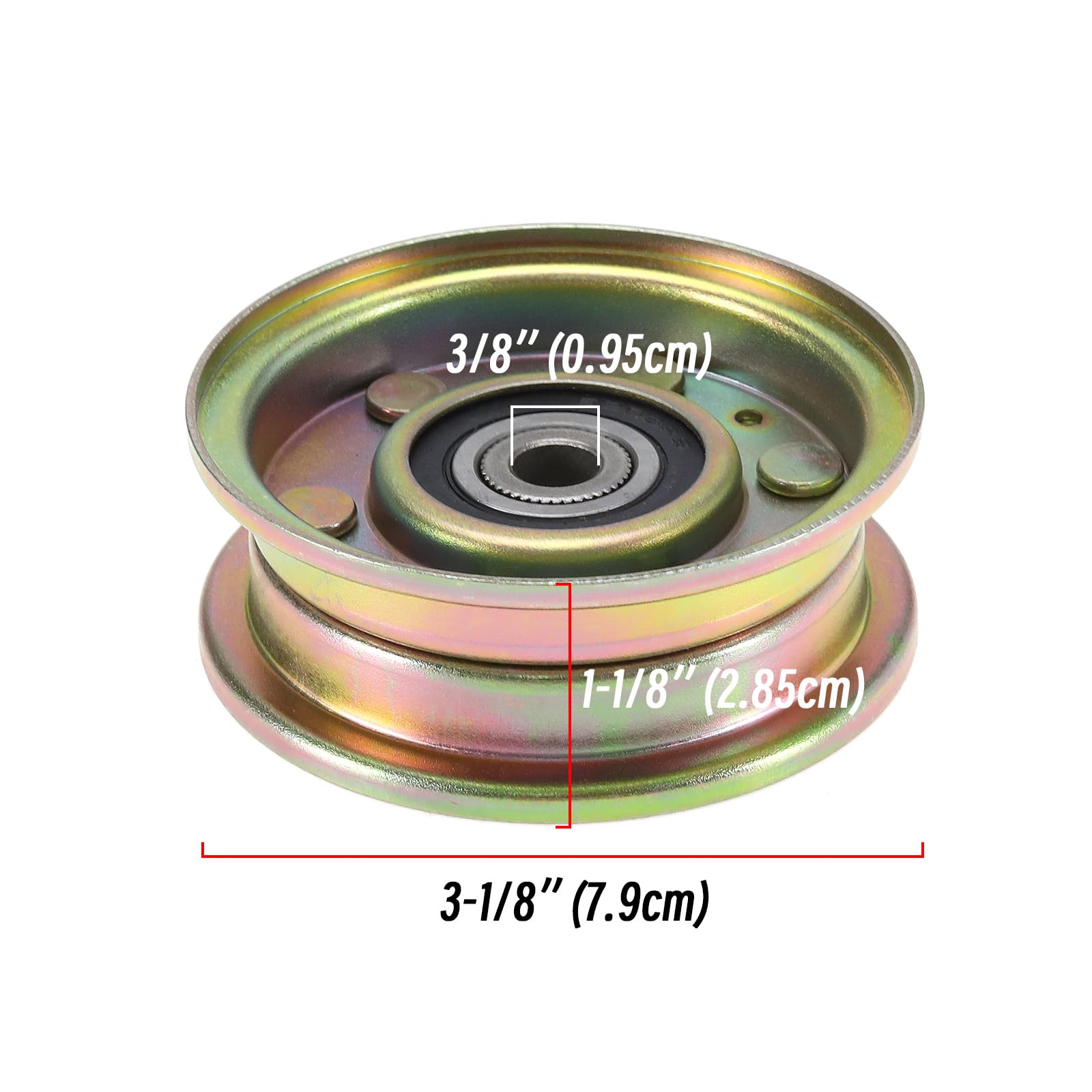 EMSea 1 x Flache Spannrolle, kompatibel mit MTD Columbia, kompatibel mit Troy Bilt Big Red, kompatibel mit Cub Cadet Riemenscheibe Spannrolle 756-04224 756-0981B 300920 1123687