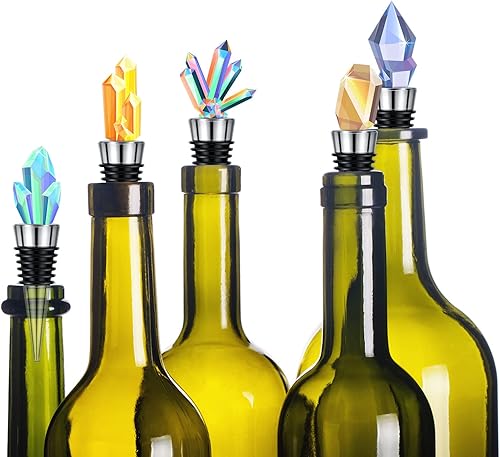 Miniatura 2 de Honeydak Tapón de botella de metal de 16 piezas, kit de tapón de botella de vino de acero inoxidable en blanco, reutilizable, para guardar vino,