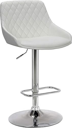 Miniatura 7 de Anibal Taburete giratorio de altura ajustable de piel sintética gris y metal negro