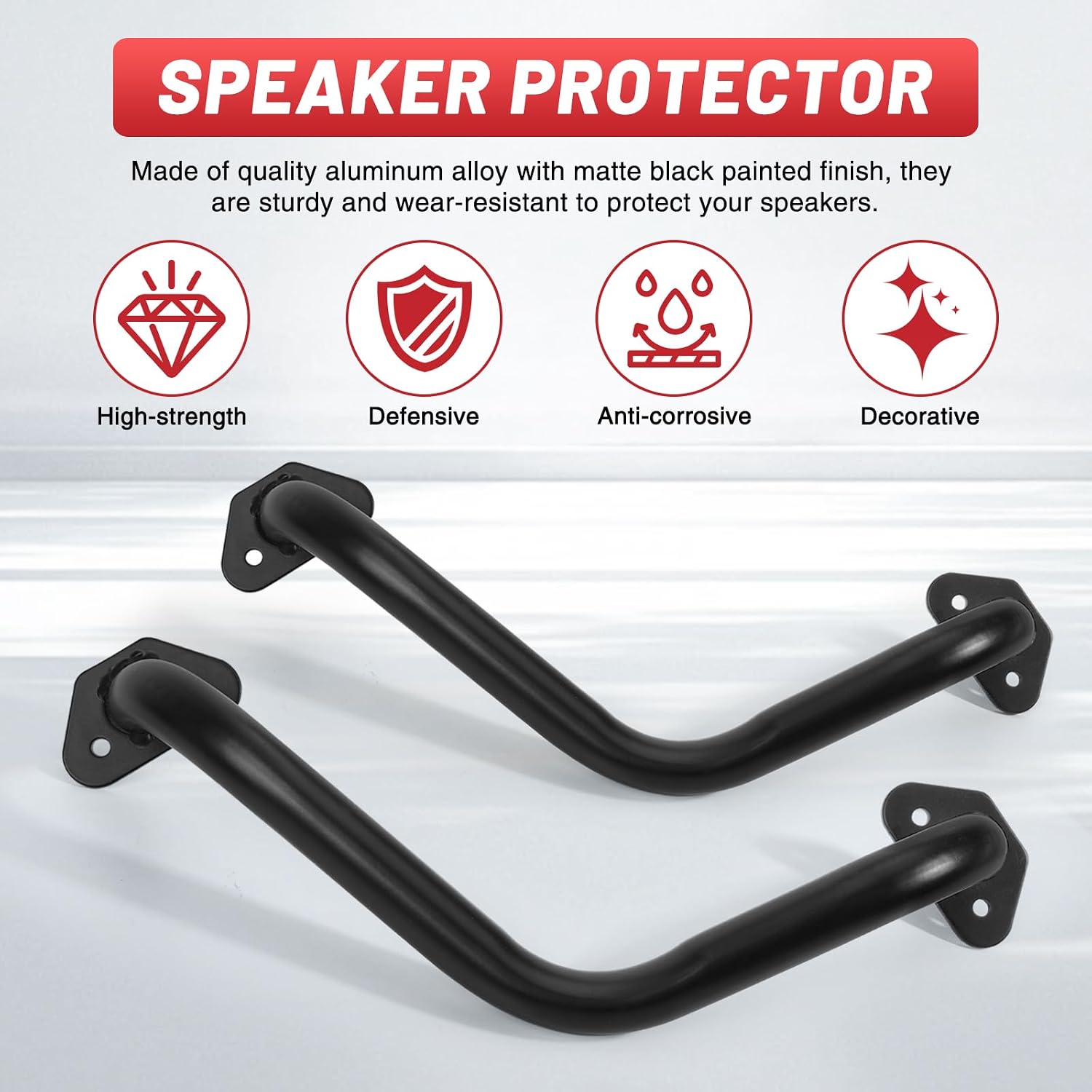12" Speaker Bar Grill: Matte Black Metal Car Audio Speaker Grill Cover, Subwoofer Grill Cover Protector