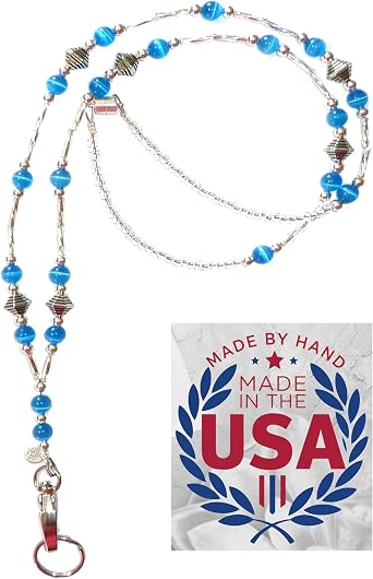 Hidden Hollow Beads Womens SUPER SLIM Beaded Lanyards for ID Badges Cards Teacher Cruise Keys Keychain Cell Phone 34