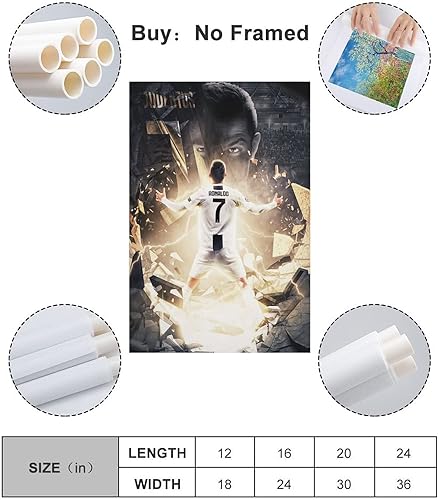 Miniatura 2 de Póster artístico de jugador de fútbol Cristiano Ronaldo y arte de pared, impresión moderna de decoración de dormitorio familiar, sin marco, estilo