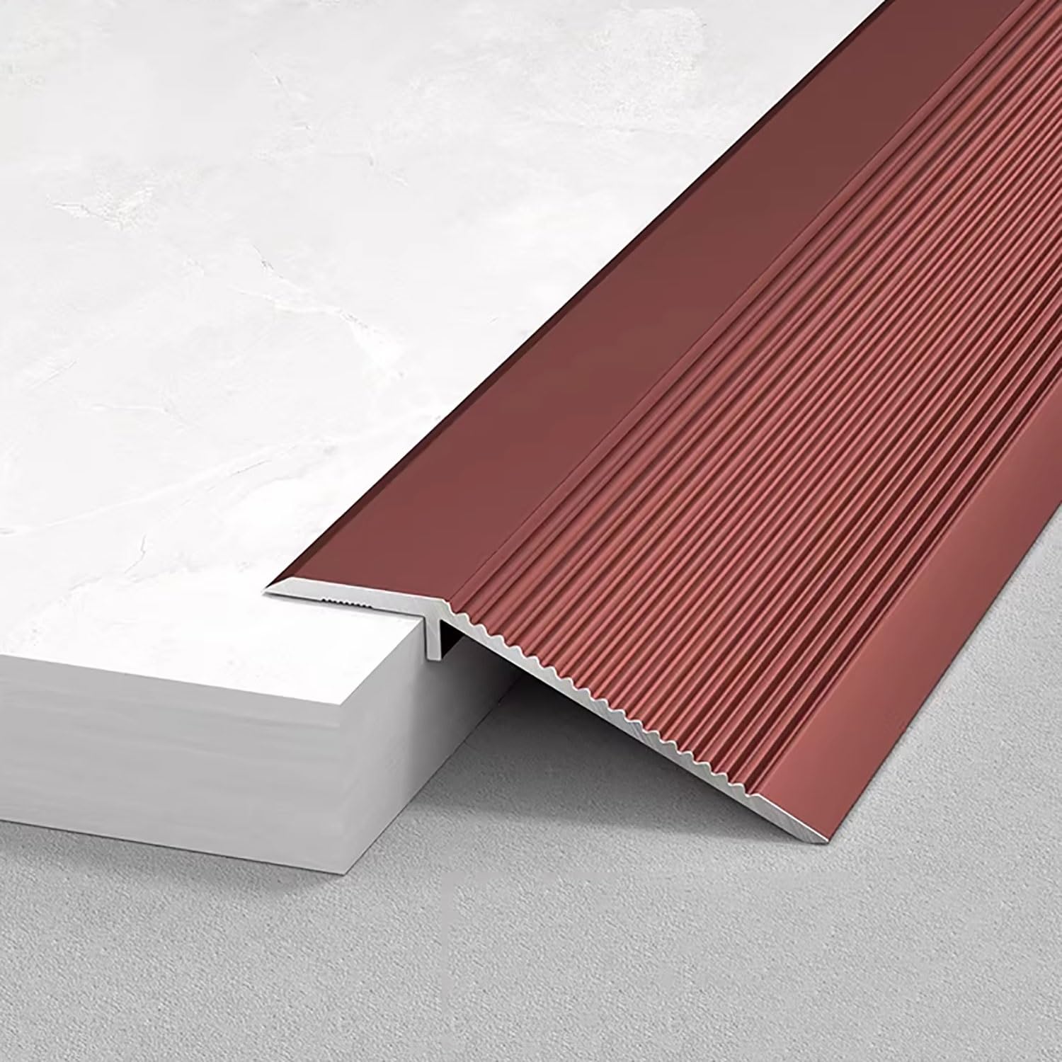 Aluminum T Molding Trim， Aluminum Floor Transition Strip for Laminate Tile Carpet 90-150cm(Red,145cm/57in)