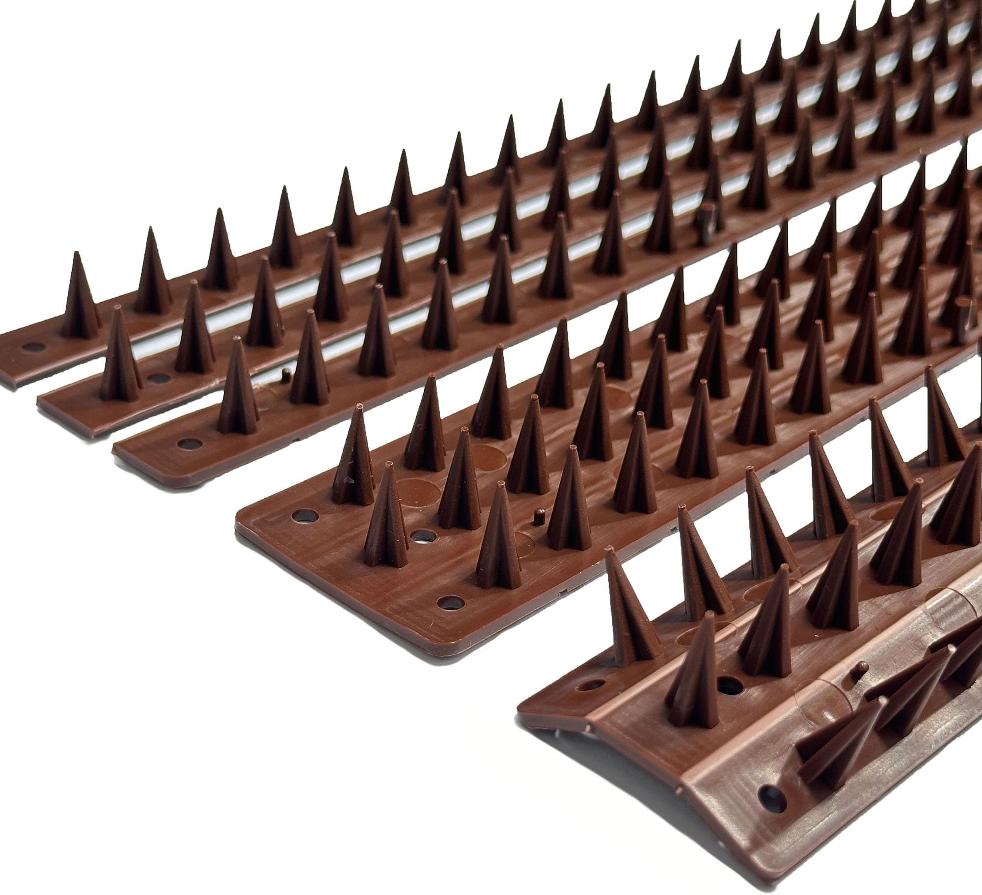 EarlyGrow Fence Wall Spikes Garden Security Guard Anti-Climb Cat Bird Intruder Pest Deterrent - Made in the UK (10-Pack (5m), Brown)