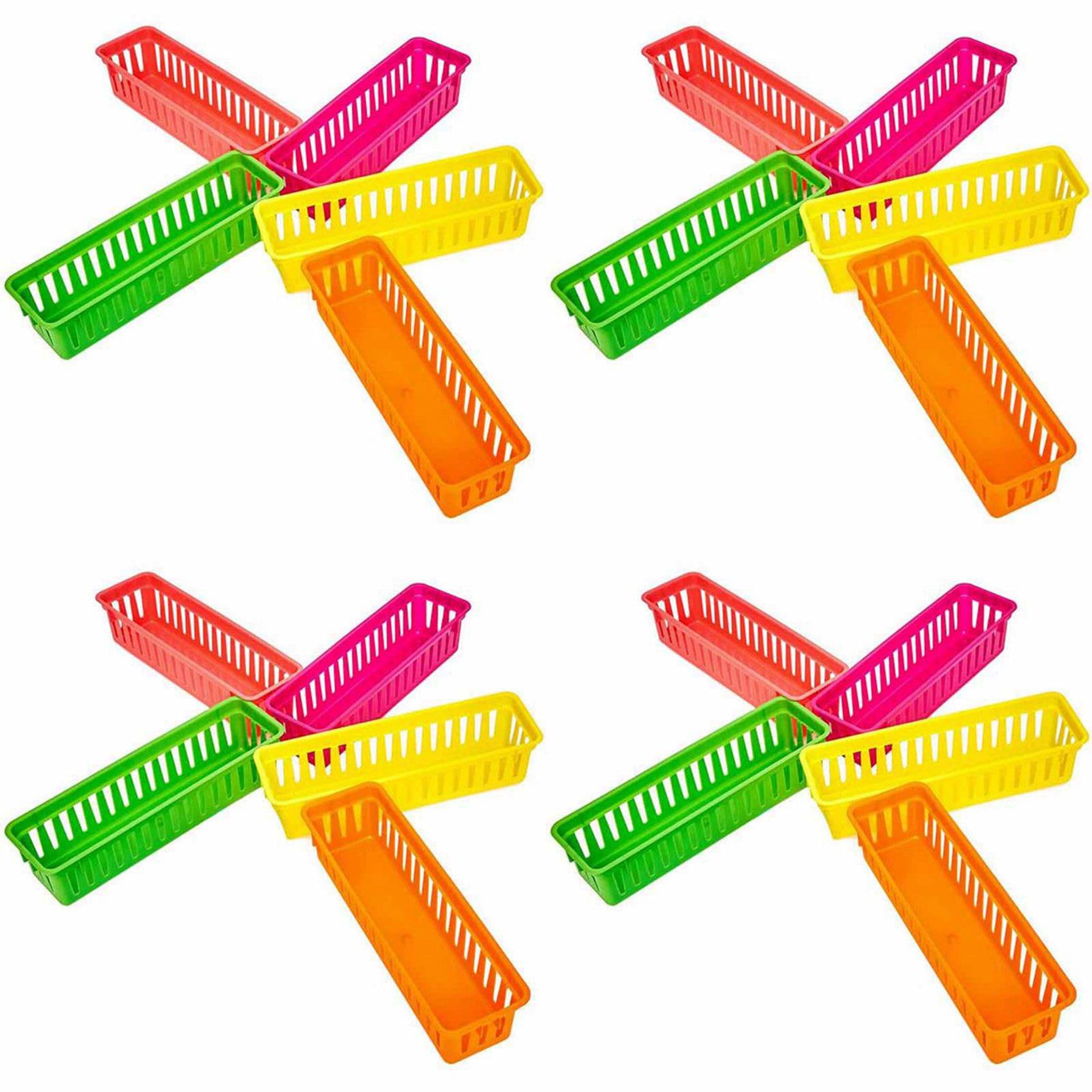 Panier à crayons lot de 20 en couleurs assorties pour l'organisation