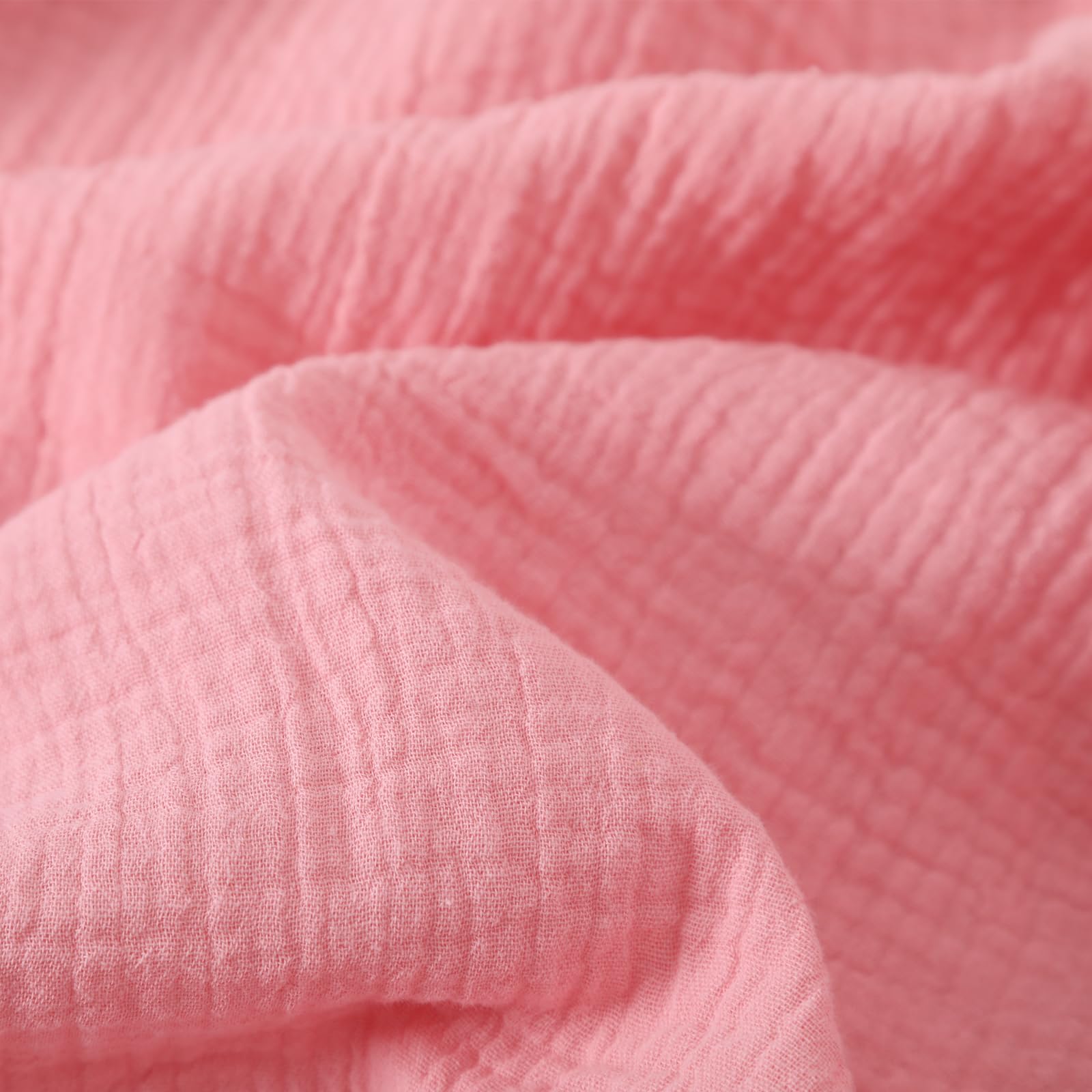 Peignoir en Gaze de Coton pour Femme Yukata Japonais Style Kimono Peignoir d'été léger à Manches Courtes,Rose,XL