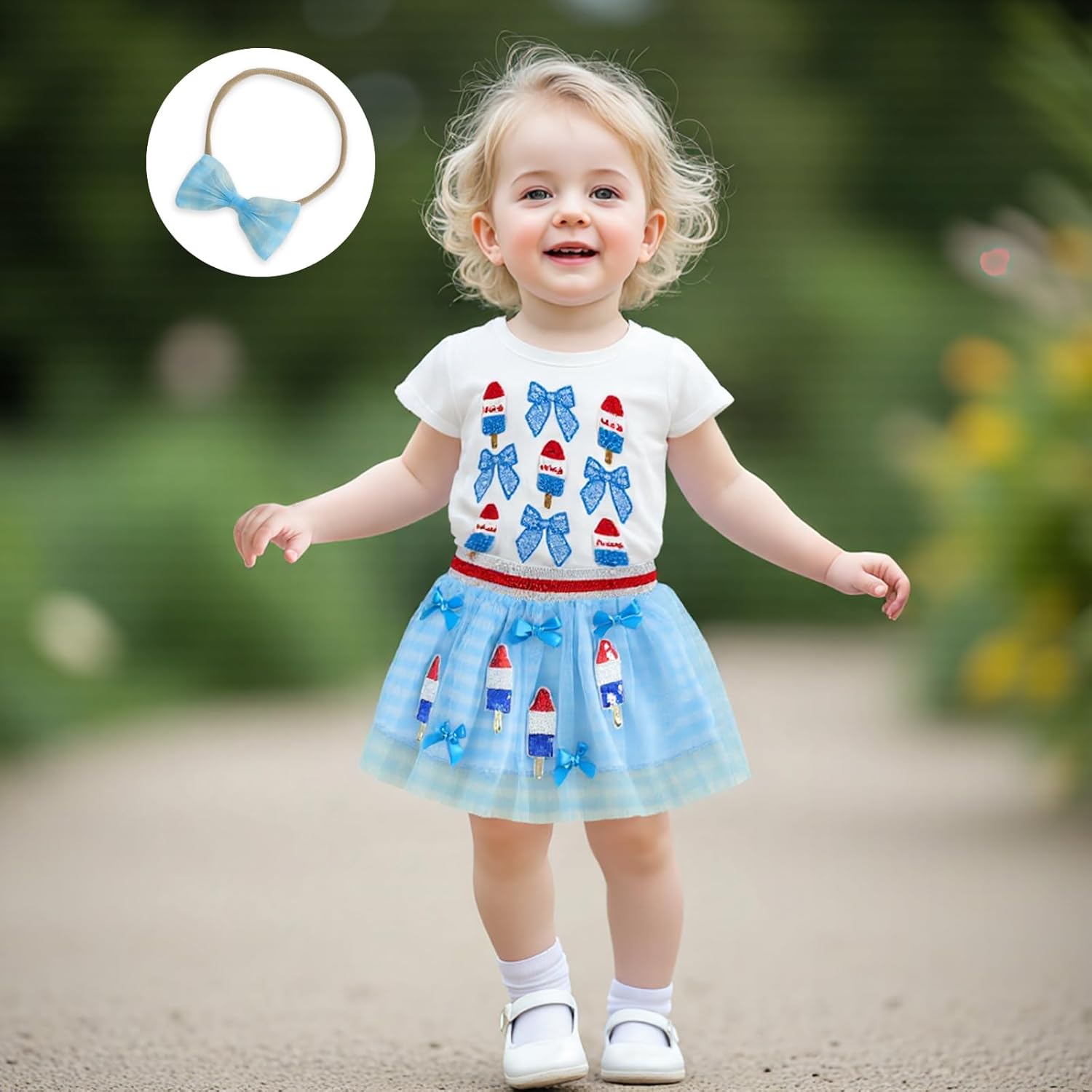 Toddler Baby Girl 4th Fourth of July Outfit USA Shirt Stars Memorial Tutu Skirt Set Little Girl Summer Clothes - Image 2