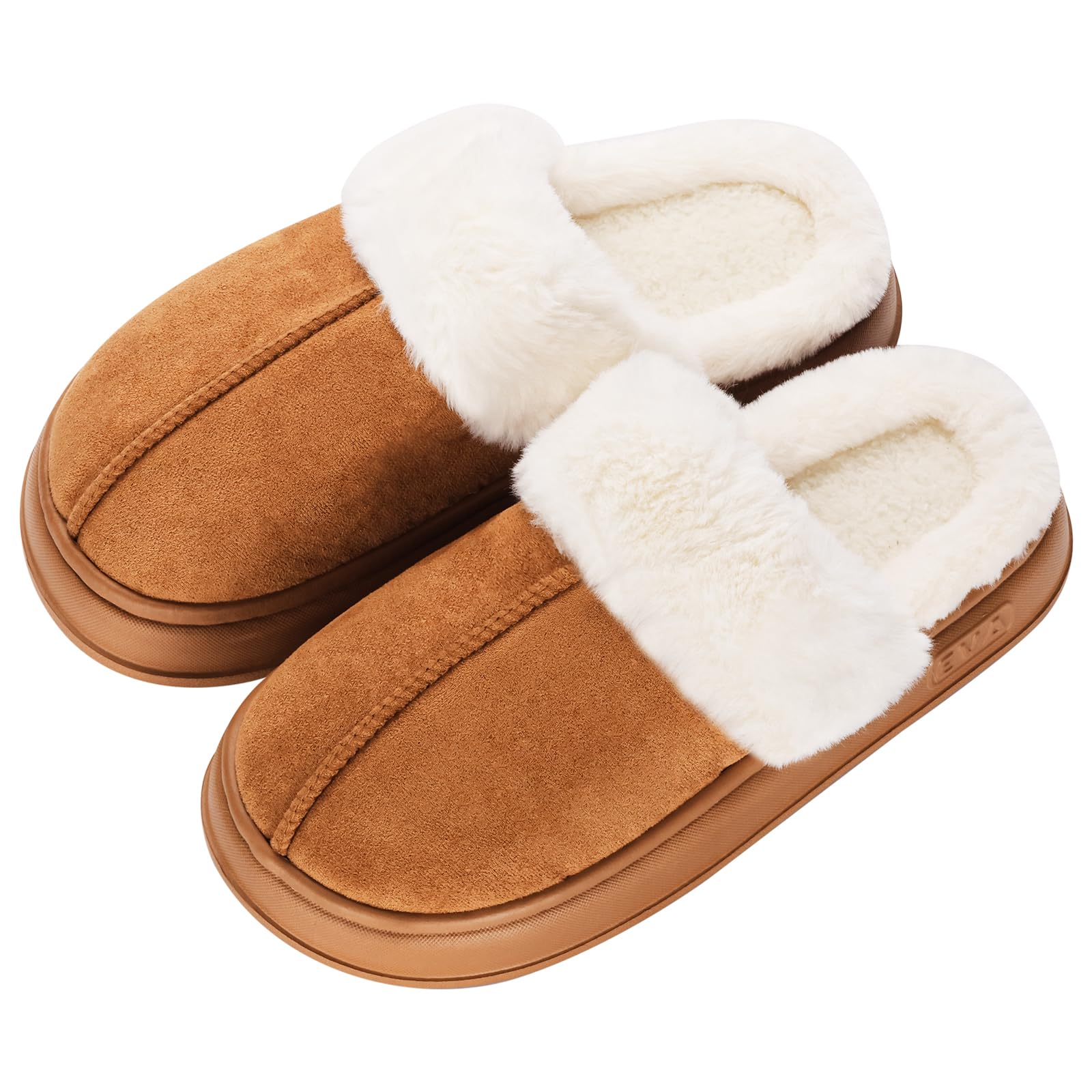 TARMINAS Women's Fuzzy Memory Foam Slippers Indoor & Outdoor