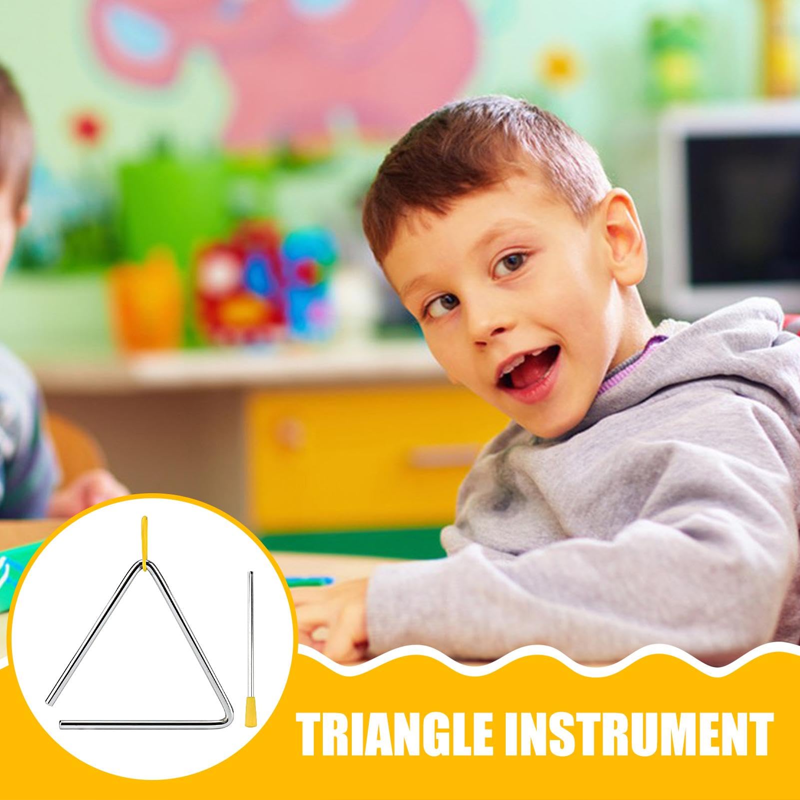 Triangle Percussion Acier 10cm 15cm Ou 20cm | Instrument Musique École Avec Maillet | Son Clair Durable Anti-Rouille