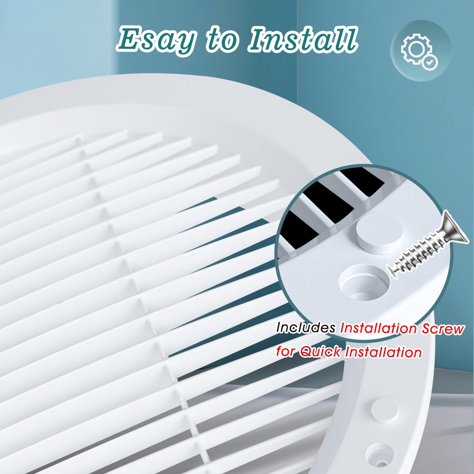 Coperture rotonde per prese d'aria per diffusori da soffitto, da 25,4 cm a 55,9 cm, griglie di ventilazione per canalizzazioni, coperture per ventilatori da bagno, cular (20in / 50 cm)