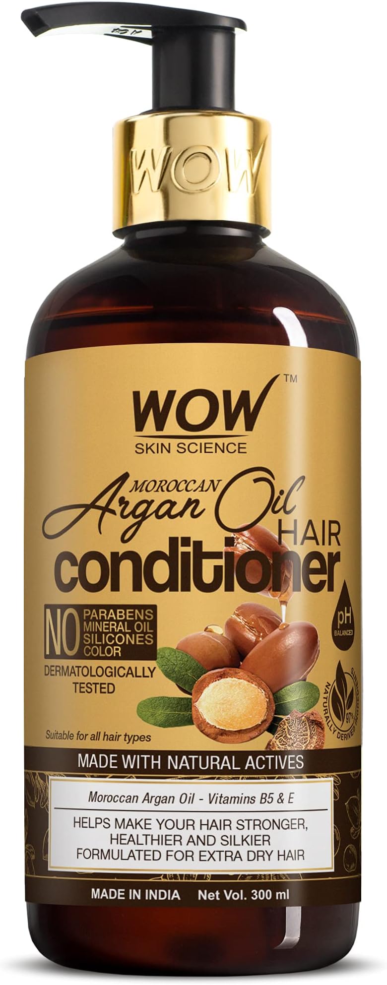 Moroccan Argan Oil Conditioner For Dry Hair/Frizz Free Hair- No Sulphates, Parabens, Silicones, Salt & Colour, 300 ml