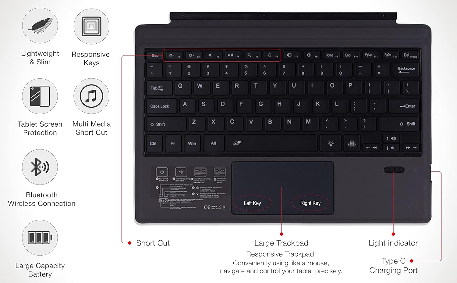 Buу 1 gеt 1 Keyboard Replacement Type Cover Trackpad Mouse for Microsoft Surface Pro 7/6 / 5/4 / 3 Ergonomic Portable Slim Wireless Bluetooth Rechargeable (with Backlit) TOP оƒƒERS Keyboard Replacement Type Cover Trackpad Mouse for Microsoft Surface Pro 7/6 / 5/4 / 3 Ergonomic Portable Slim Wireless Bluetooth Rechargeable (with Backlit)