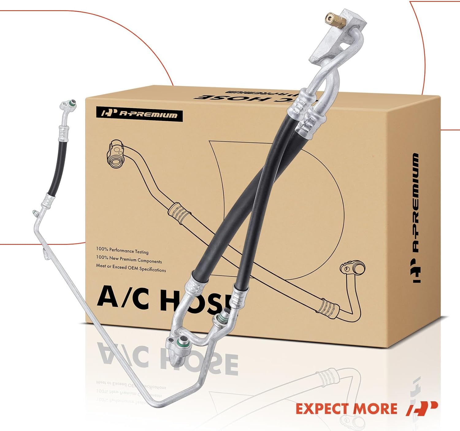 A-Premium A/C Suction and Discharge Line Hose Assembly Compatible with Ford Explorer 2002-2005 4.6L, Mercury Mountaineer 2002-2005 4.6L, w/Rear A/C