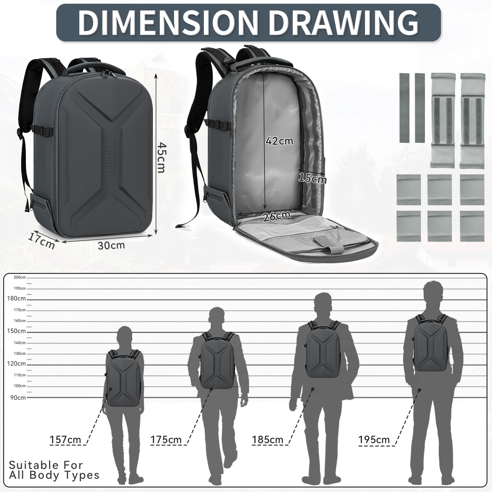 Sac à Dos Rigide pour Appareil Photo, Sac de Photographie pour Appareils Photo Reflex Numériques/Photographie sans Miroir, Compatible avec les Appareils Photo Sony/Canon/Nikon