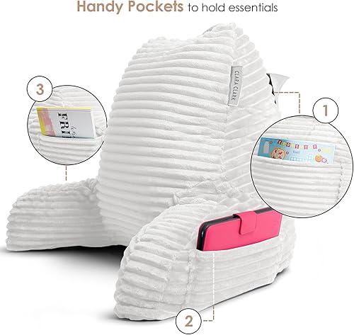 Miniatura 3 de Clara Clark Almohada de lectura para niños  Almohada de espalda para sentarse en la cama, almohadas de cama de felpa para sentarse en la cama,