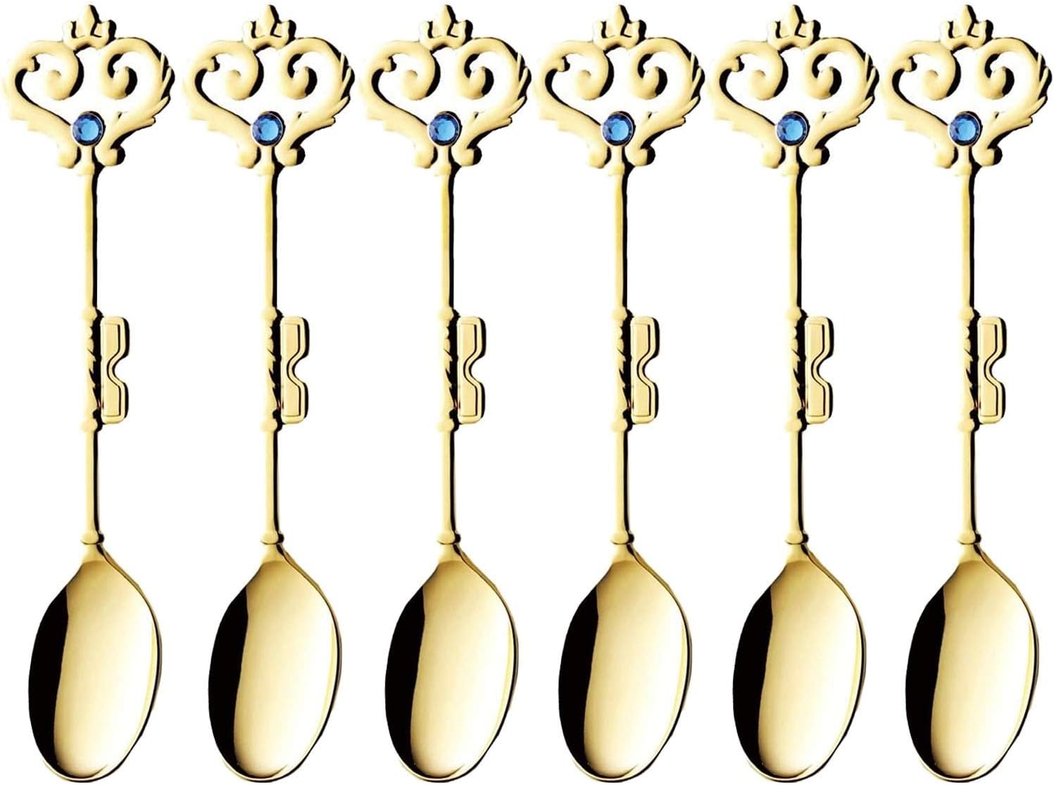 Takamura Metal 519835 Herky Gold Teaspoon, Green, Set of 6