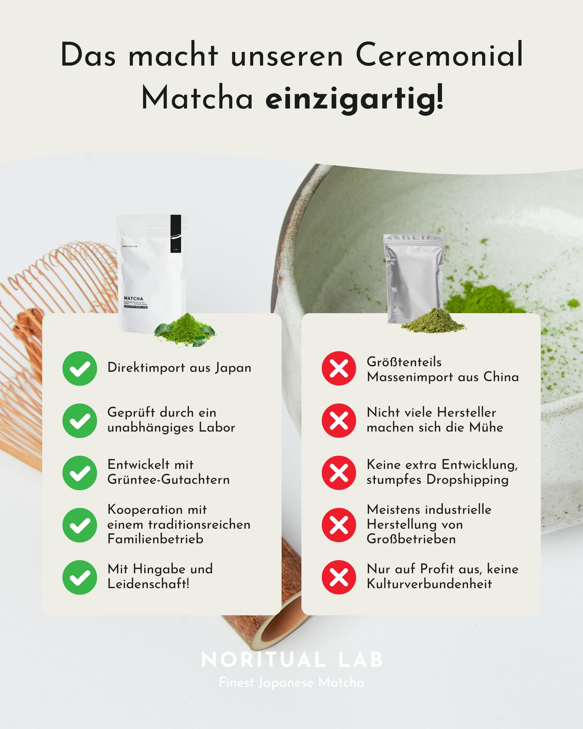 Ceremonial Matcha Kiri - Reines Grüntee-Pulver aus Japan - Original Japanischer Tee der Ersten Ernte - 100% Natürlich & Laborgeprüft - 100g