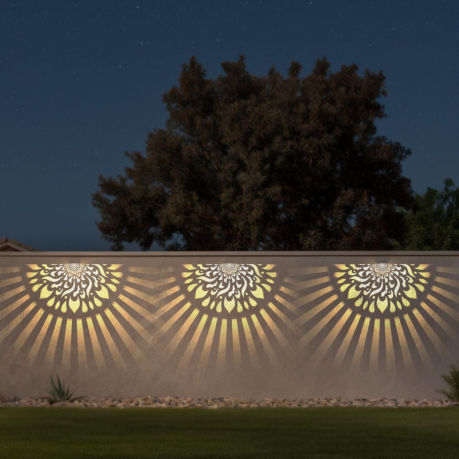 6 Pack Solar Fence Lights Wall lihgts Outdoor Decorations Solar Powered Step Deck Lights Warm Yellow Light Waterproof Decorative Lighting for Garden, Front Door, Backyard - Image 8